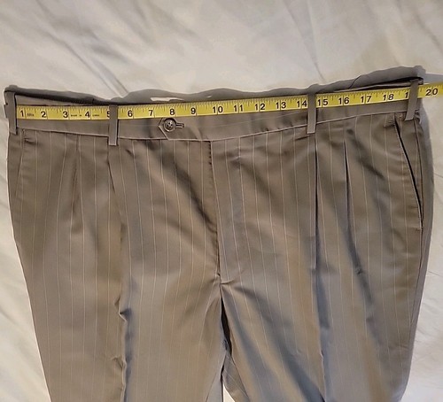 Caravelli Beige Anzug 46R Sakko Hose 39x26,5 Braun Kreidestreifen Superior 150s - Bild 18 von 22