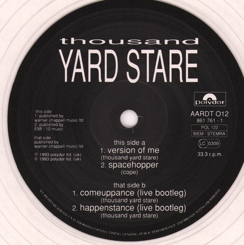 Thousand Yard Stare Version of Me 12" vinyl UK Polydor 1993 limited clear vinyl - Picture 3 of 4