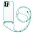 Per iPhone 12 Custodia galvanica per telefono Hawkeye con cordino (verde menta)