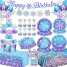 Winter Wonderland Birthday Party Decorations,Snowflake Paper Plates and... 