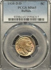 1938-D/D BUFFALO NICKEL PCGS MS65