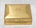 Omega Logo 1960's Metal Gold Tone Hinged Watch Presentation Box BIN01 DS36