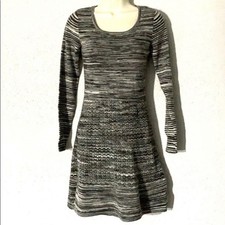 Cynthia Rowley Grey Marled Space Dyed Knit Dress S