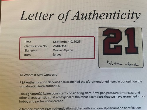 WARREN SPAHN SIGNED AUTOGRAPH MITCHELL & NESS MILWAUKEE BRAVES JERSEY PSA COA - Picture 11 of 11