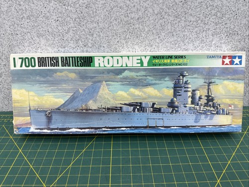 Tamiya 102 British Battleship Rodney Water Line Series 1/700 Scale Model Kit VTG