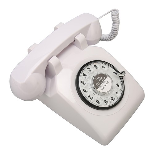 (White)Retro Telephone Easy To Use Mechanical Ringer Vintage Desk Phone Durable - Afbeelding 12 van 12