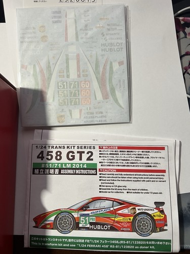 1/24 Studio 27 458 Lm Ferrari 2014 Transkit + Fujimi 458 Base Kit - US Seller - Picture 2 of 6
