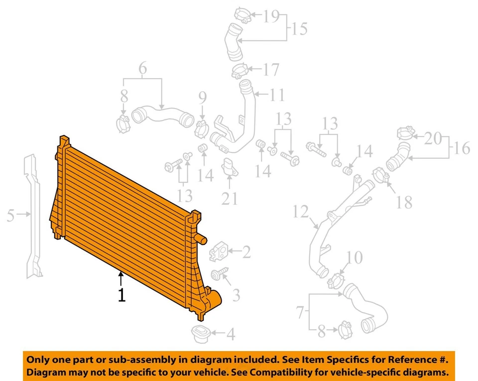 Интеркулер подходит для 15-20 22-24 AUDI A3 3036919 - Изображение 3 из 4