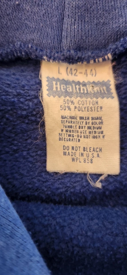 Sudadera Vintage Años 70 Águilas de Nazaret Con Capucha Azul Tejido Saludable M/L Foto 3 de 4