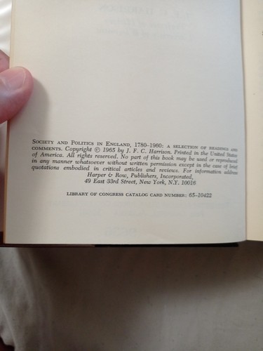 Society and Politics in England 1780-1960 by J. F. C. Harrison (1965) - Imagen 4 de 5