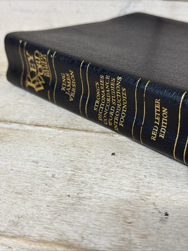 Hebräisch-Griechische Stichwort Studienbibel KJV Rote Buchstabenausgabe Schwarz Leder 1991 AMG - Bild 2 von 11