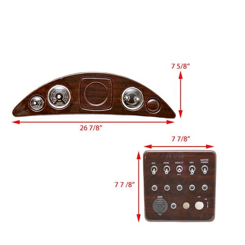 Forest River Boat Gauge/Ignition Panel | South Bay Woodgrain (Set of 2) - Picture 7 of 7