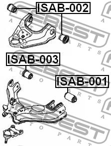 ISAB-002 CONTROL ARM WISHBONE BUSH FEBEST FOR VAUXHALL MONTEREY 3.2,3.1 TD - Picture 3 of 7