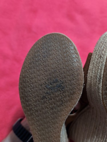 Michael Kors Damita Brown Suede Espadrille Wedge Sandals Heels Size 9M PW16K - Picture 9 of 12