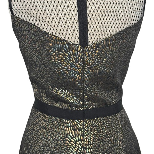 Draper James for Net-a-Porter Kara Dress 14 Gold Black Pleated Cocktail (NWT!) - Picture 4 of 14