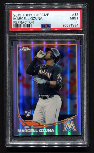 2013 Topps Chrome Marcell Ozuna Refractor PSA 9 #33 RC - Bild 1 von 2