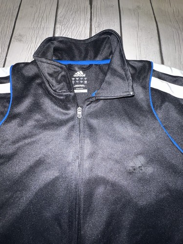 Adidas, schwarz mit 3 Streifen, Logo, Full Zip Langarm, Unisex Jacke. MEDIUM - Bild 8 von 8