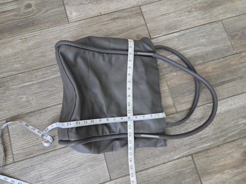 NEIMAN MARCUS Dark Gray Faux Pebbled Vegan Leather Shoulder Tote Bag Purse. Y2K - Picture 3 of 8