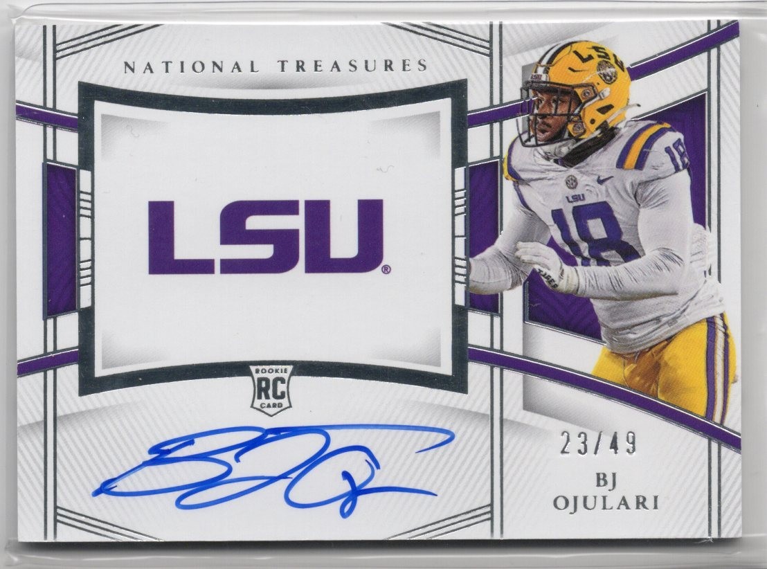 BJ Ojulari Panini National Treasures Collegiate Team Logo Signatures #TLSBO Base