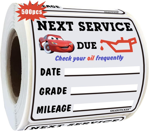 500 Pcs Oil Change Service Due Reminder Window Stickers Static Cling 1.75X1.75 I - Picture 12 of 12