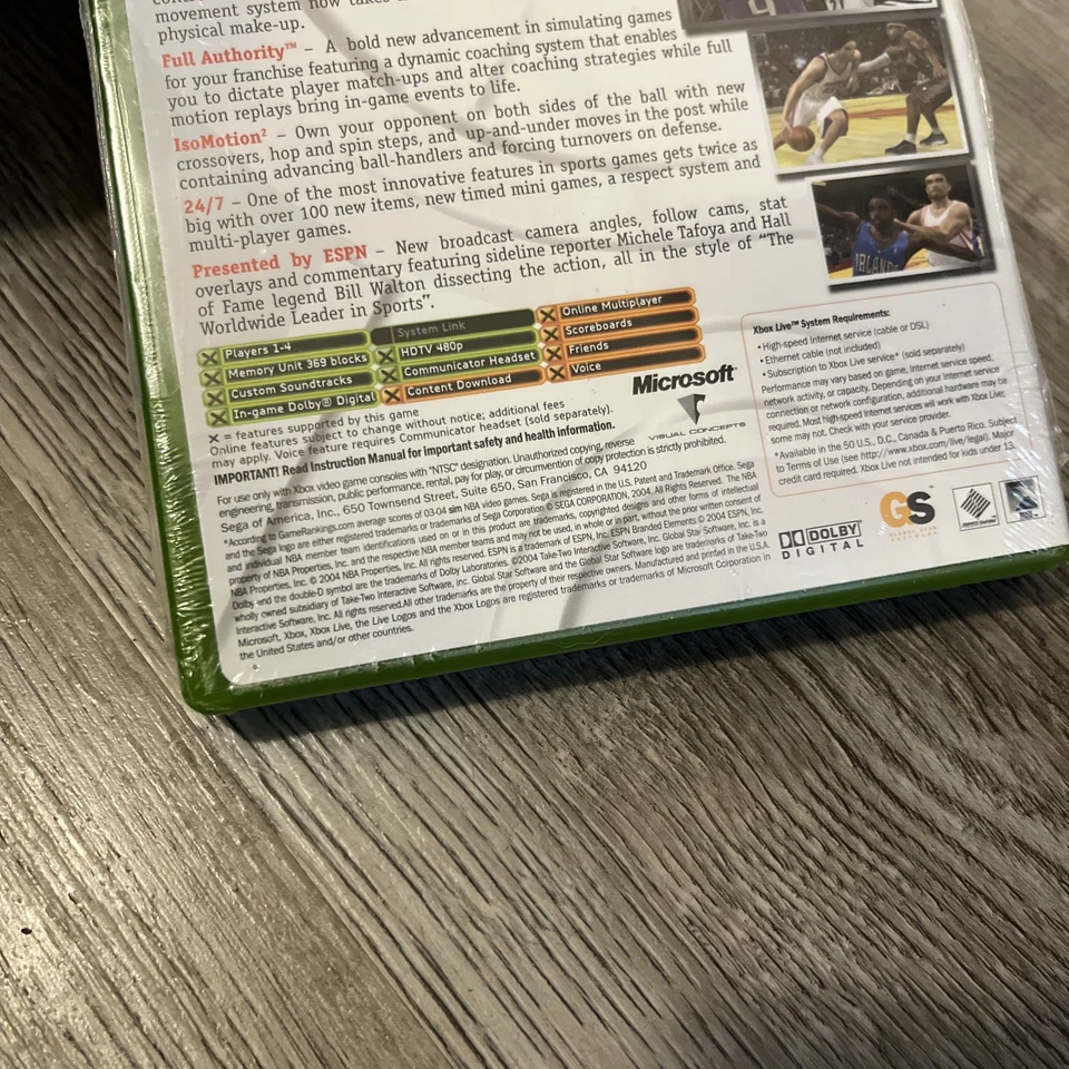 ESPN NBA 2K5 (Microsoft Xbox, 2004) Brand New - Image 2 of 2