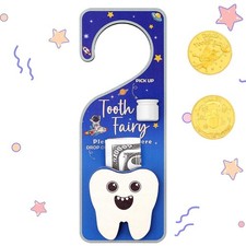 2-in-1 Design Tooth Fairy Door Hanger,Tooth Design Tooth Fairy Tooth Holder w...