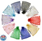 Jexila 100PCS Organza Bags 5''X7'' Moon Star Drawstring Mesh Gift Bags for We