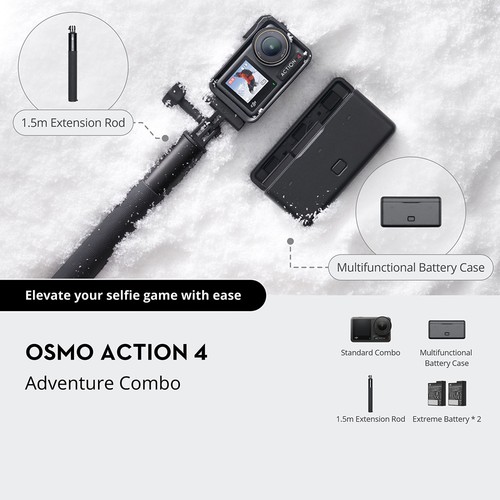 DJI Osmo Action 4 Adventure Combo 4K Waterproof Action Camera - Open Box - Picture 9 of 12