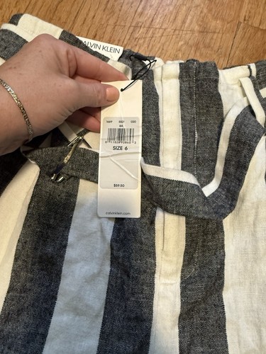 calvin klein Set Of 2 Womens Linen Blend Shorts Size 6 New - Picture 3 of 8