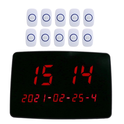 US Plug 1 To 10 Wireless Pager Call Button Receiver System Hotel HandHeld P AU - Zdjęcie 7 z 12