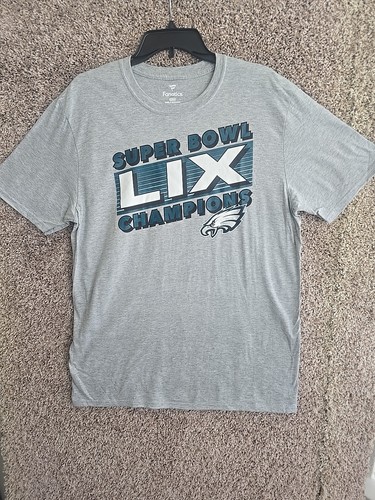 Philadelphia Eagles Superbowl LII Gray Fanatics NFC Champions T-Shirt - Mens L - Imagen 1 de 6