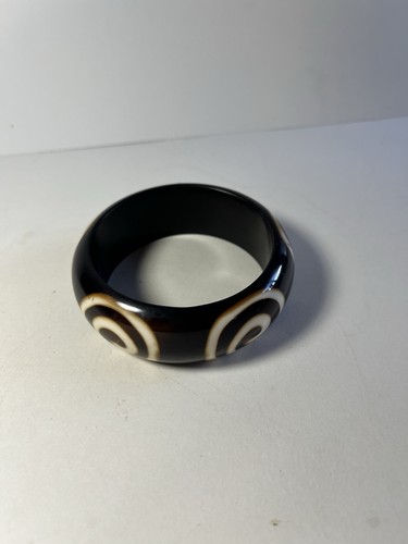 Braun und weiß Spiral Design Armreif