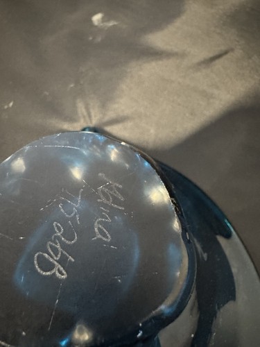 Stunning MDINA Malta Blue Art Glass Bowl Sea And Sand Signed 7526B Heart Shaped - Picture 15 of 24