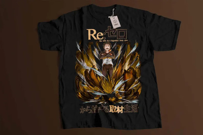 #ad Anime Re Zero Emilia Ram T Shirt Size S 5Xl BLACK Size S 5XL $17.00