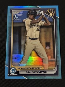 2024 Bowman Chrome Draft Braylon Payne Sky Blue #BDC-72 Milwaukee Brewers