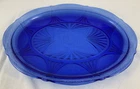 Depression Glass Hazel Atlas Royal Lace Cobalt Blue Oval Serving Platter No Chip