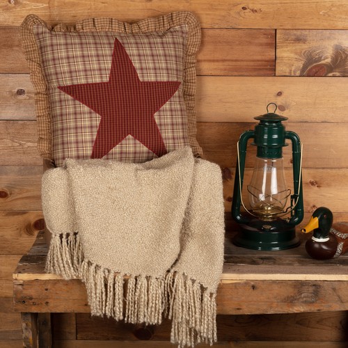 Rustic 18"x18" Appliqued Pillow Red Thanksgiving Dawson Bedroom Decor VHC Brands - Picture 4 of 7