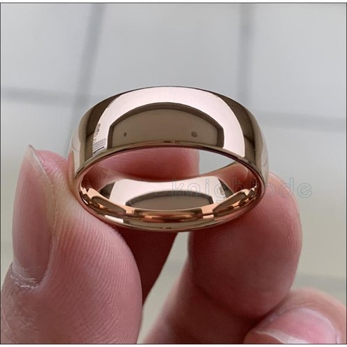 Classic Rose Gold Color Tungsten Wedding Ring for Women Men Carbide Engagement