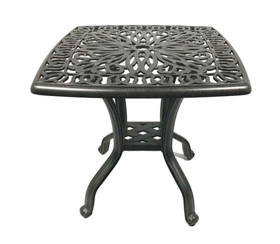 Outdoor End Table Patio Furniture Cast Aluminum Elisabeth Rust