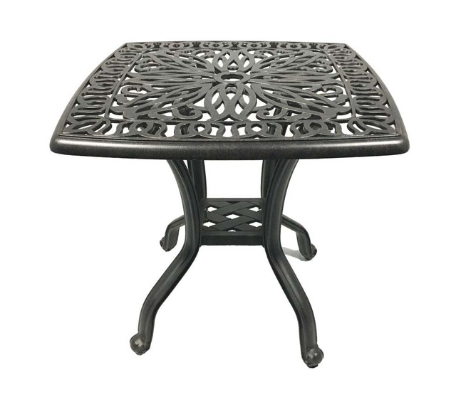 Elisabeth End Table Square Outdoor Cast Aluminum Patio Furniture Desert Bronze For Elisabeth End Table Square Outdoor Cast, Black Aluminum Outdoor End Table