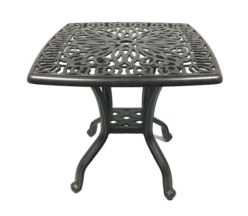 Outdoor patio end table pool side heavy Elisabeth furniture weather resistant.