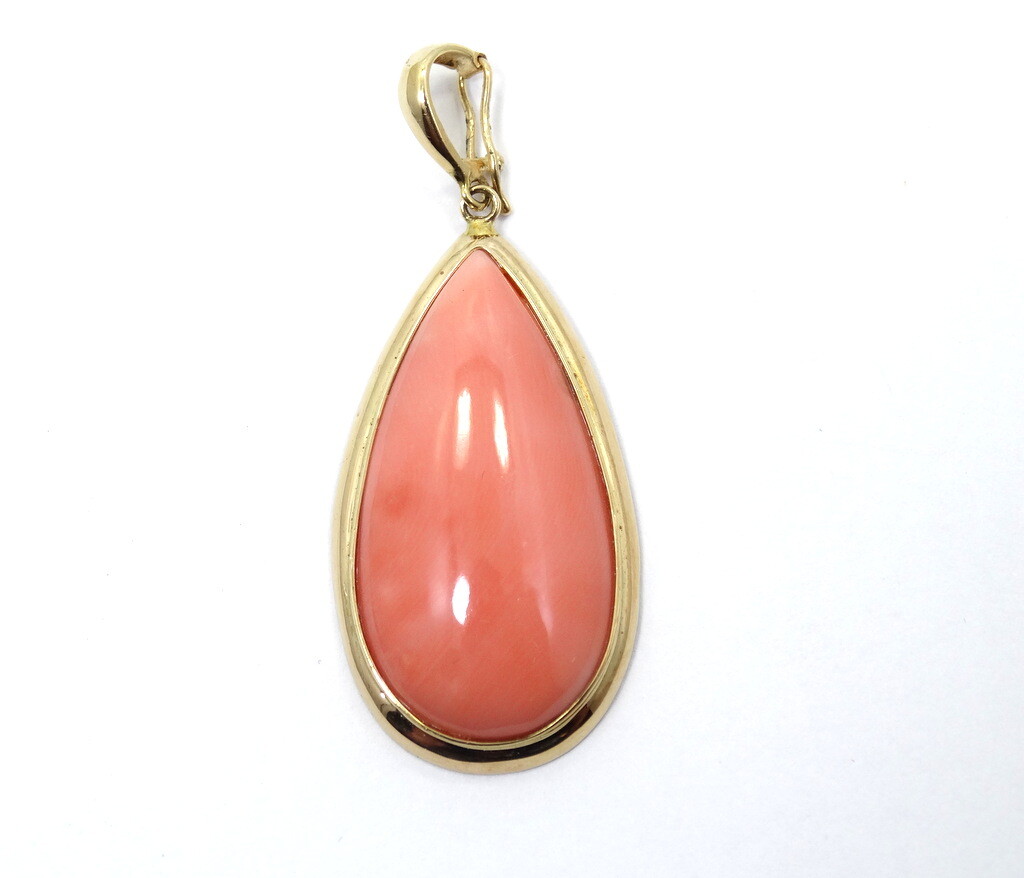 Salmon CORAL 31 mm Cabochon Pear Shape Tear Drop … - image 1