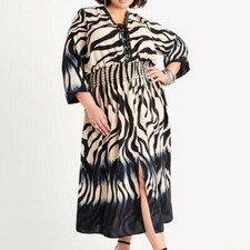 Ashely Stewart Ombre Border Lace Up Maxi Dress 14/16 *Tiger* NWT! Clearance