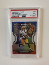 2020 Panini Prizm Jordan Love Red White & Blue Prizm Rookie RC #363 PSA 9