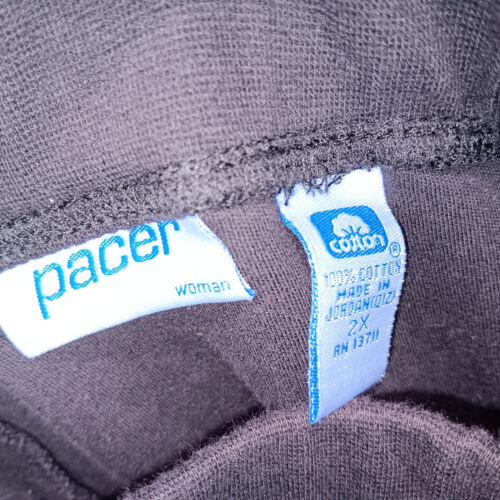 Pacer By Karen Scott Drawstring Stretch Black Pants Womens Sz 2XL 100% Cotton - Picture 3 of 4