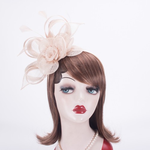 Damen Kentucky Derby Sinamay Fascinator Hochzeit Hut Stirnband Kopfschmuck T469 - Bild 9 von 34