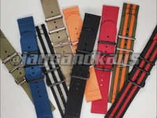 JaysAndKays® 22mm 2-Piece 3-Ring Classic Nylon Watch Strap Band