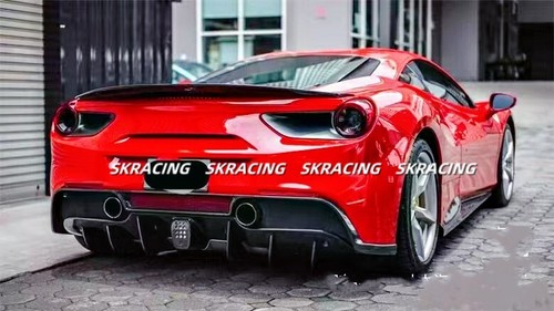 Fits 2016-2019 Ferrari 488 GTB Carbon Fiber Car Rear Spoiler Lip Wing Body kits - Picture 5 of 18