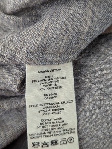 Theory Shirt Dress Women's Small Linen Blend Midi Button Down Textured Gray - 第 10/11 張圖片