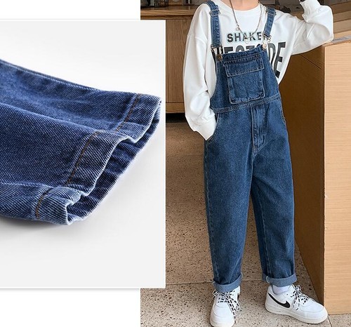 Nuevo Mono de mezclilla cargo para niños Pantalones con tirantes sueltos para niños Mono - Imagen 8 de 22